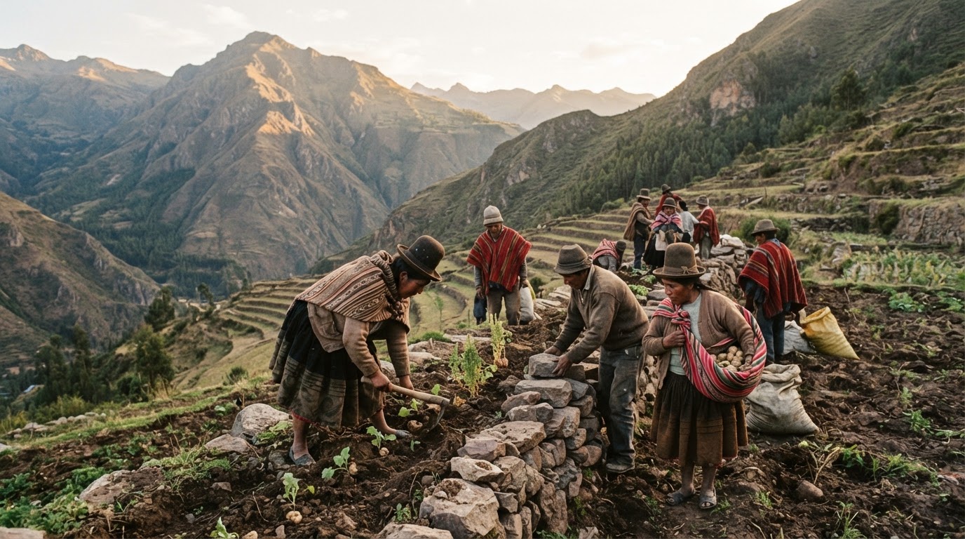 Andes urqukunapi chakra allpata kawsayman kutichiy