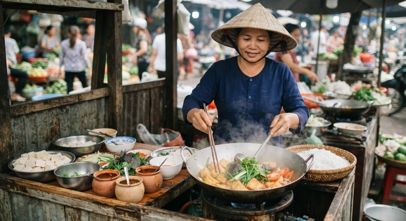 Đậu phụ là nguyên liệu phổ biến, giàu sắt trong ẩm thực Việt Nam.