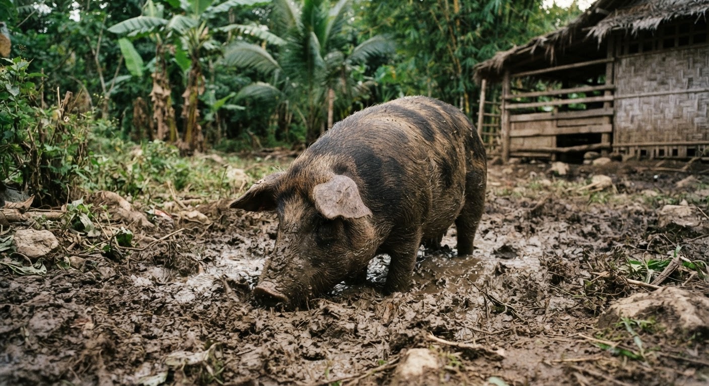 Ang mga baboy ay nagpapakita ng katalinuhan sa pamamagitan ng paghanap ng pagkain at pag-alala sa kanilang kapaligiran.