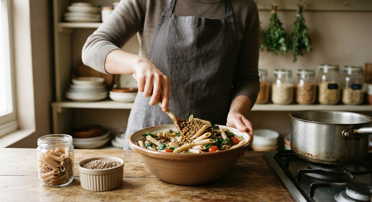 Legumi e pasta integrale: ingredienti chiave per una dieta sana ed equilibrata.