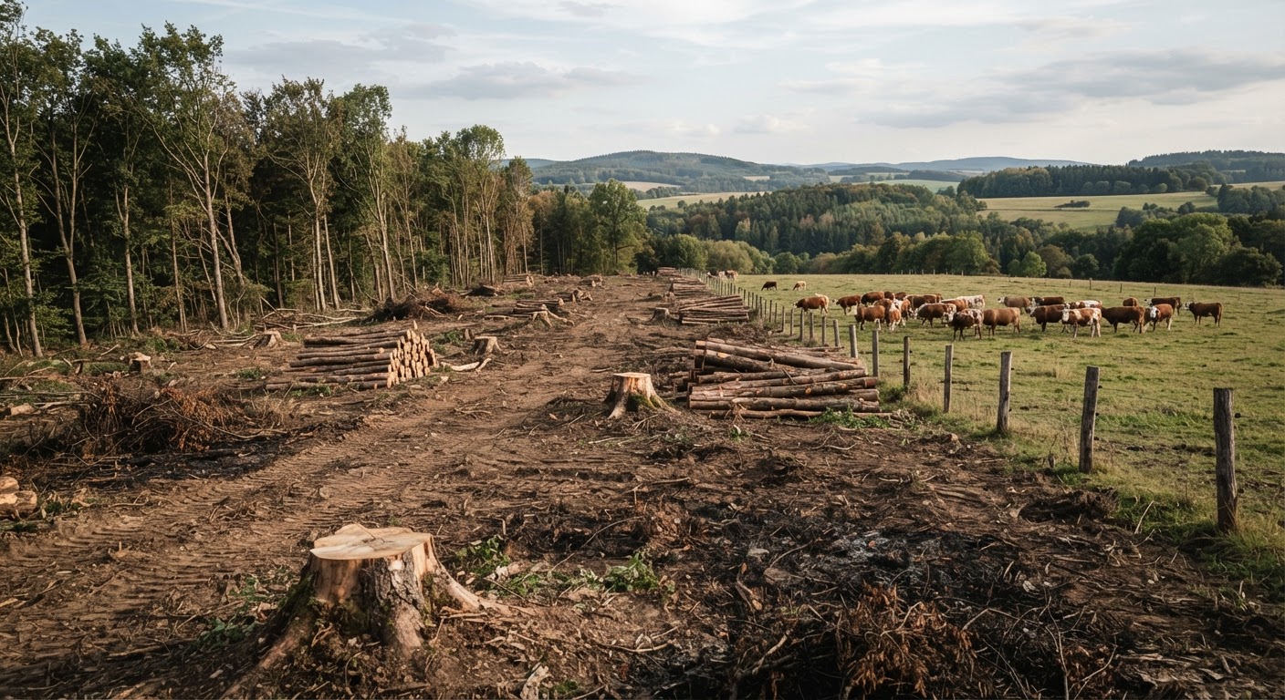 Wylesianie pod pastwiska i uprawy pasz stanowi zagrożenie dla bioróżnorodności w wielu regionach.