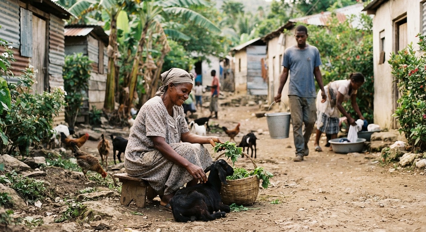 Nan anpil kominote Ayisyen, zannimo tankou kochon ak poul yo se yon pati entegral nan lavi chak jou.