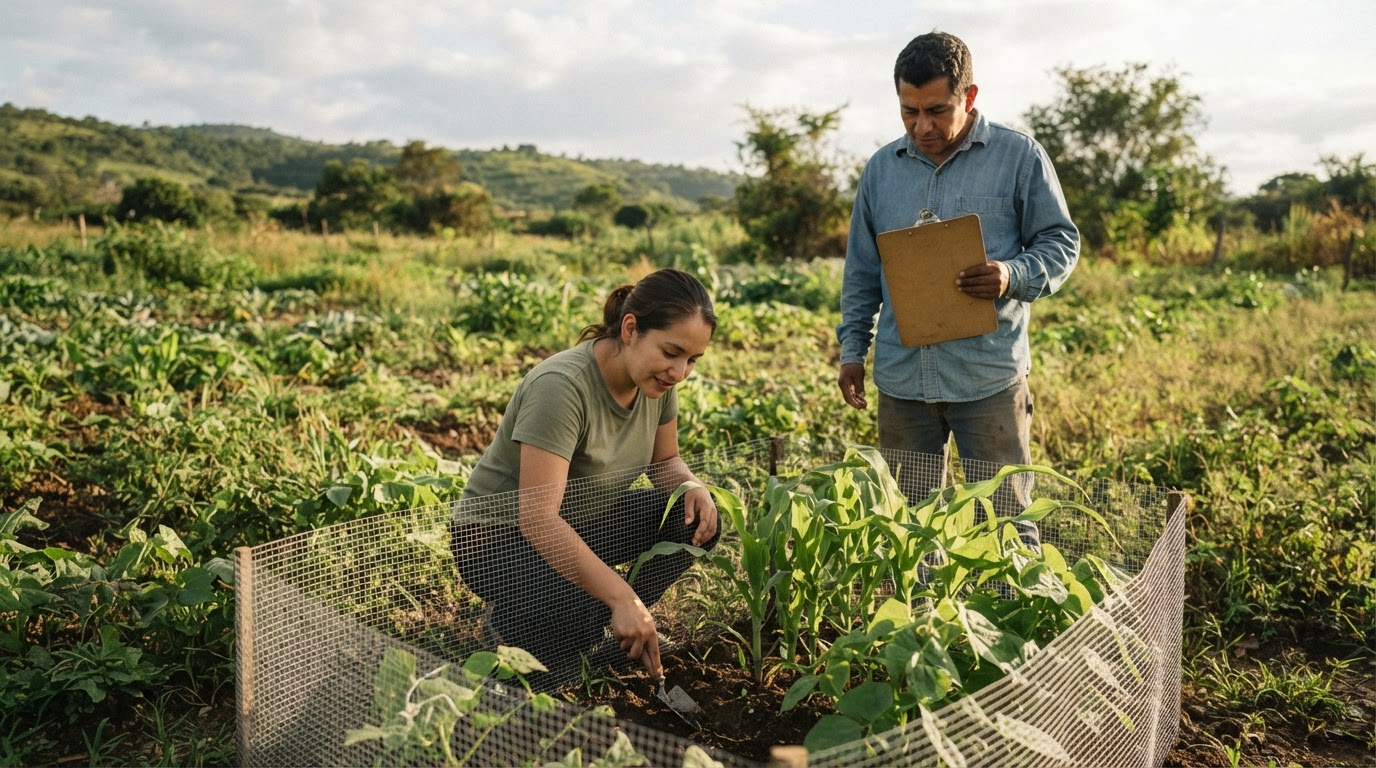 Tlalmantli tlen tlatzayanalok iwa tlatlapaloltok ipan milpa, tlen yancuic yolli.
