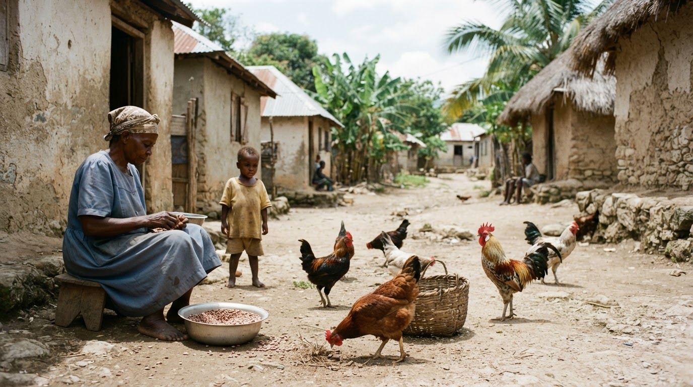 Poul k ap viv lib nan yon ti vilaj an Ayiti