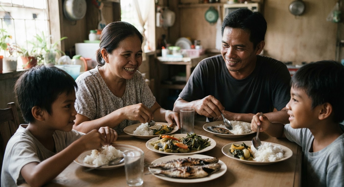 Ang hapag-kainan ng pamilyang Pilipino, na karaniwang puno ng kanin, gulay, at isda, ay maaaring maging modelo ng mas sustainable at makataong pagkain.