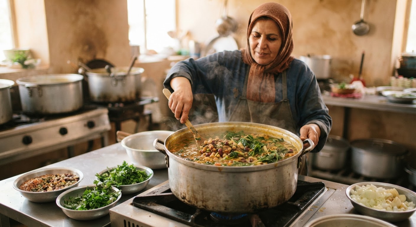 کتاب آشپزی فارسی با تمرکز بر غذاهای گیاهی و حبوبات.