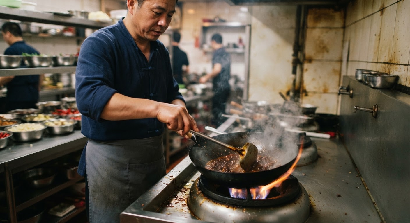中小火慢炒豆瓣酱,是激发其香气的关键步骤。