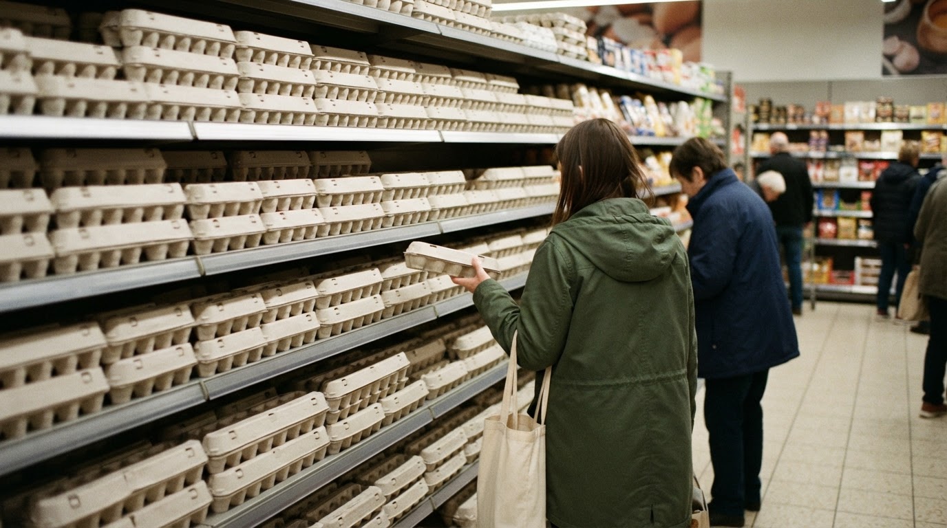 Rayon d'œufs dans un supermarché