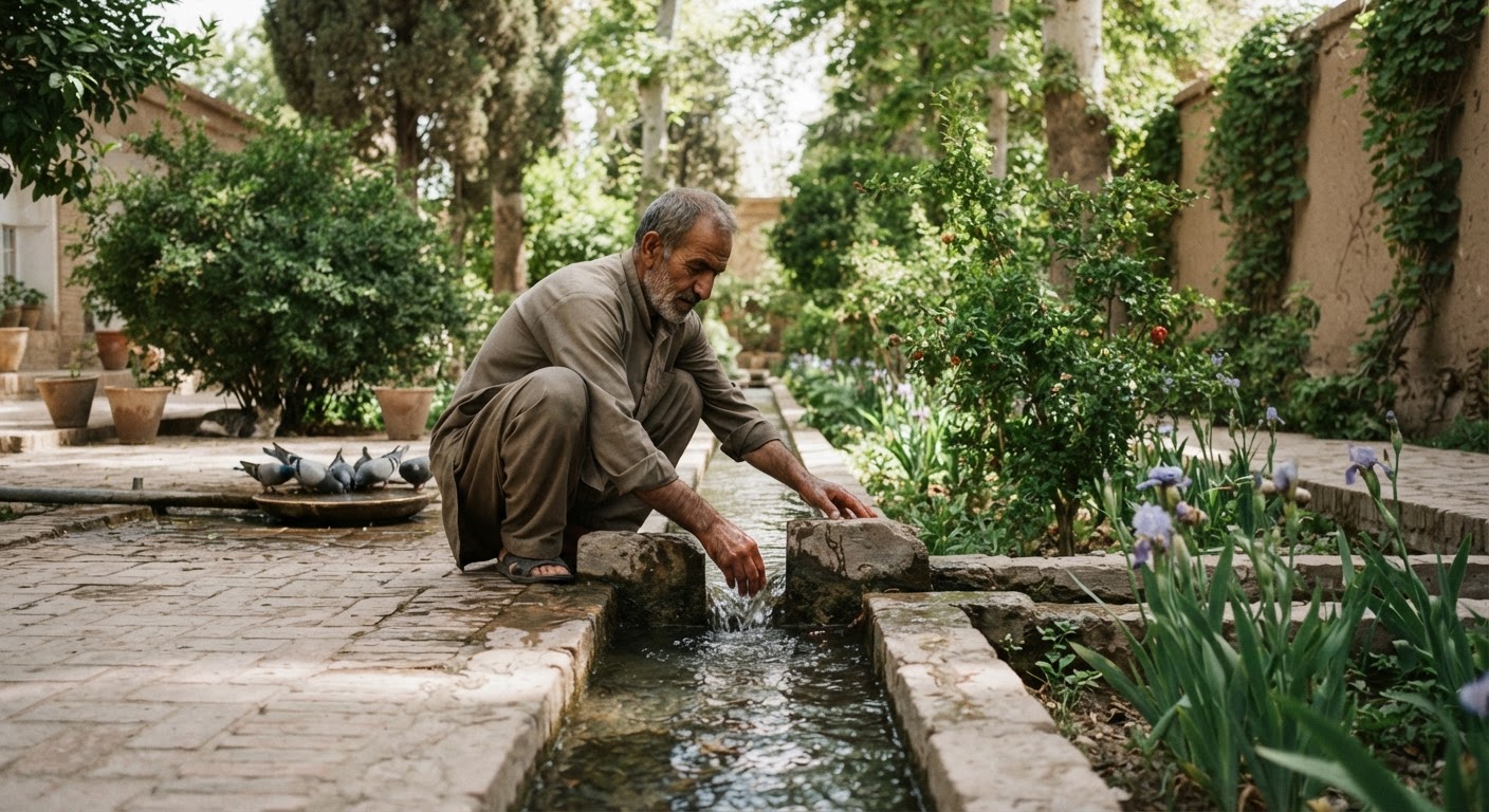 سیستمهای سنتی آبیاری در باغهای ایرانی، نمادی از مدیریت پایدار منابع آب که میتواند الهامبخش رویکردهای جدید در حمایت از حیوانات باشد.