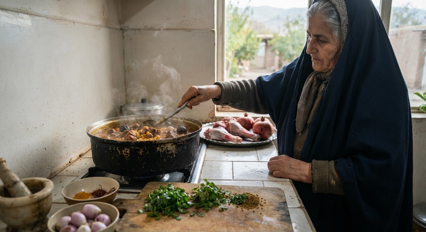 خورشت گوشت بره، غذایی سنتی در فرهنگ ایرانی که نشاندهنده اهمیت دام در سفره ایرانیان است و ضرورت توجه به رفاه این حیوانات را برجسته میکند.