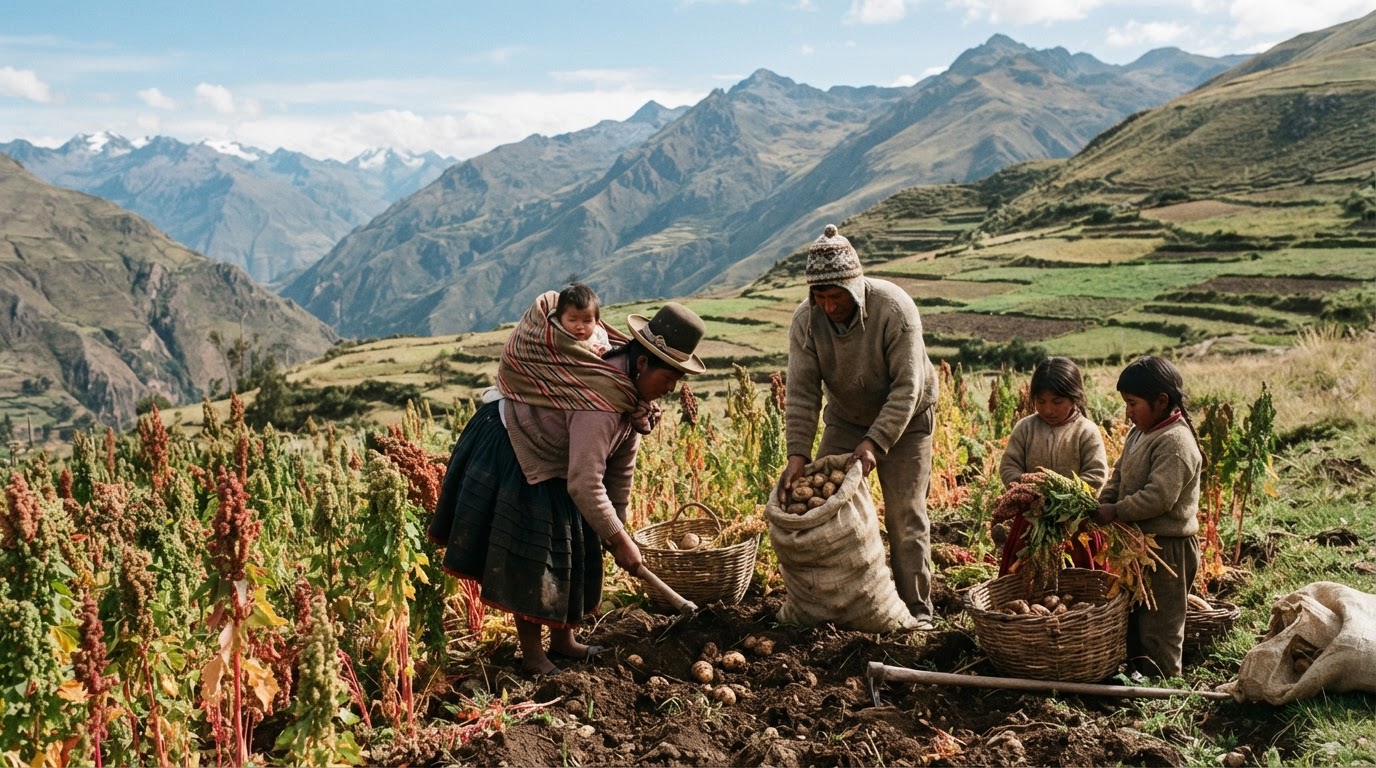 Andes urqukunapi papakuna k'inwakunapas tarpusqa kachkan.