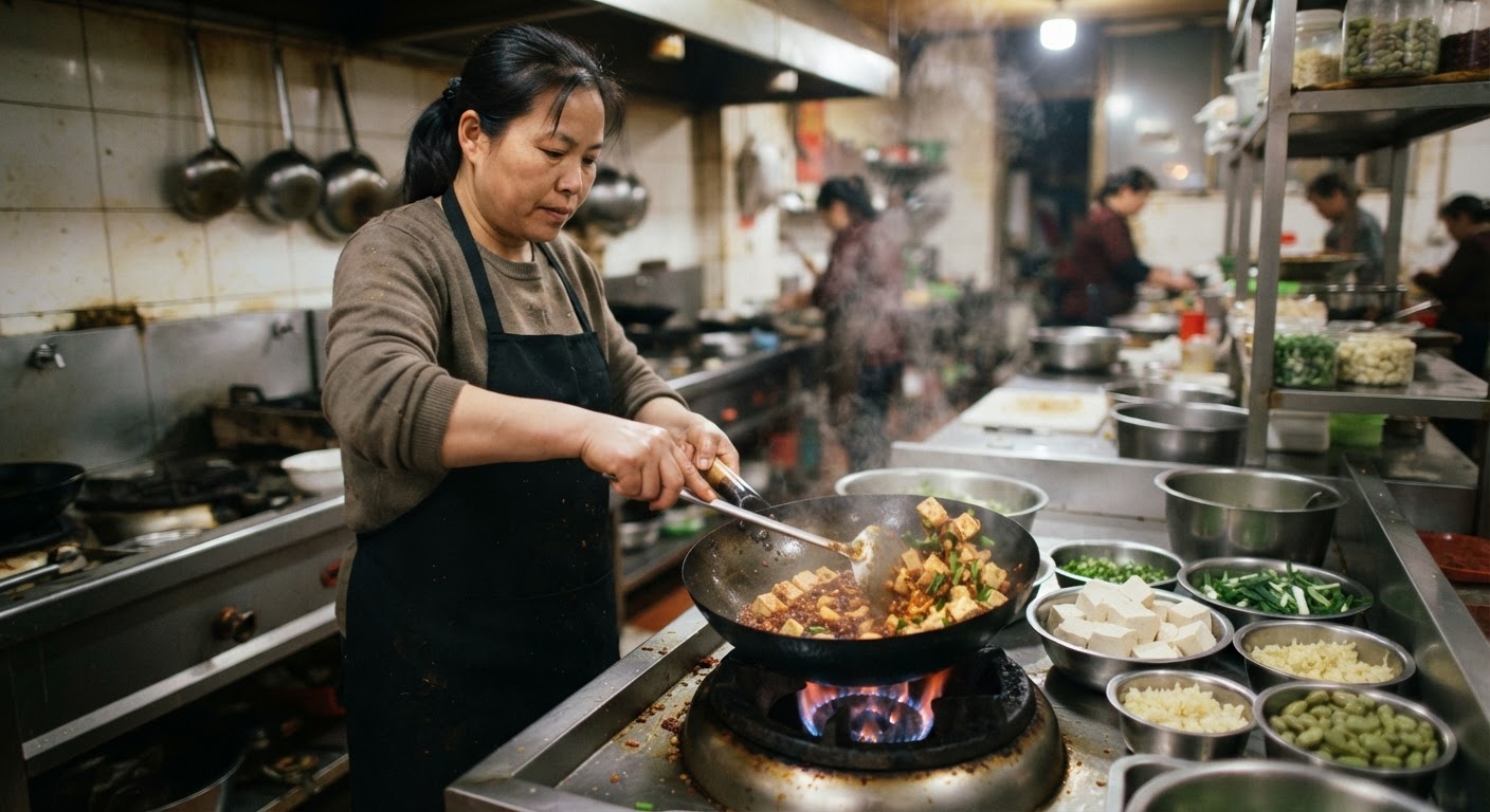 ひき肉の代わりに豆腐を使った、ヘルシーでスパイシーな麻婆豆腐。