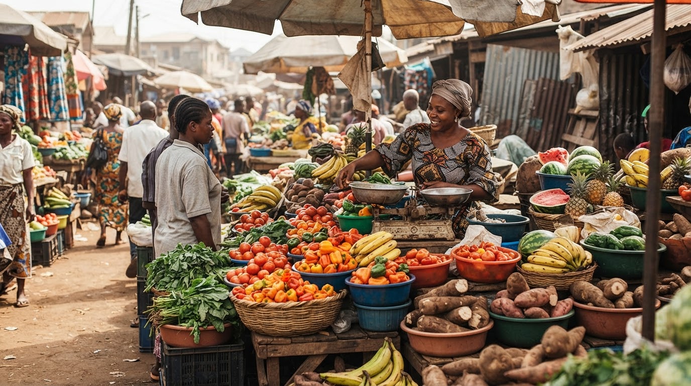 Ilé ìtàkò ọjà ìlú Nàìjíríà tí àwọn èso àti ẹranko tò lọ́rọ̀