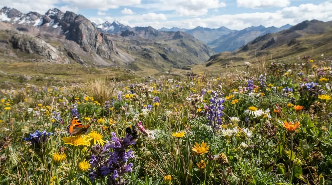 Andes urqukunapi llika llika yuraqkunawan pichkallukunawan rikch'ay
