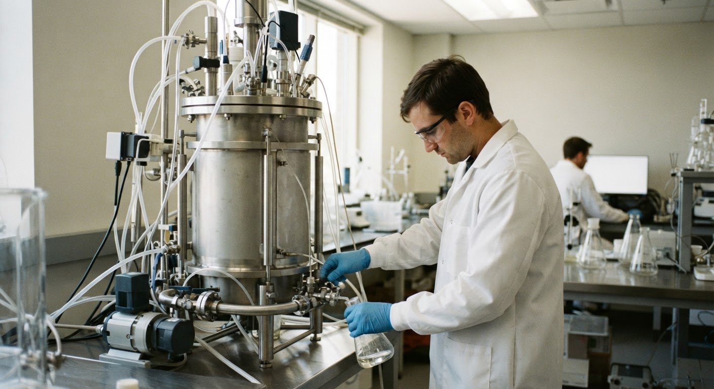 Un biorreactor es clave en el proceso de cultivo de células para producir carne cultivada.