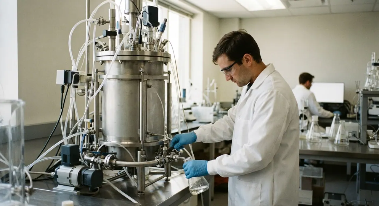 Un biorreactor es clave en el proceso de cultivo de células para producir carne cultivada.