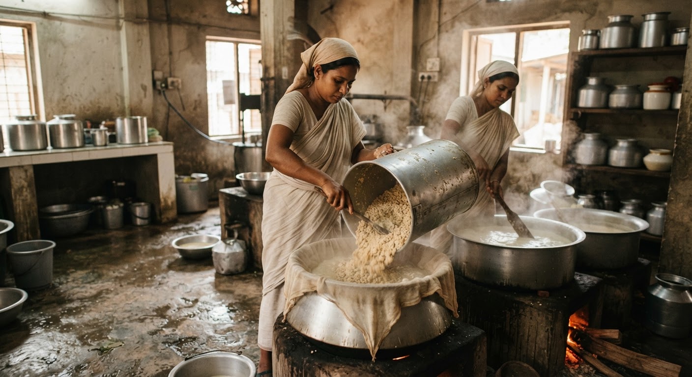 বাংলাদেশে সয়া দুধ উৎপাদনের একটি প্ল্যান্ট।