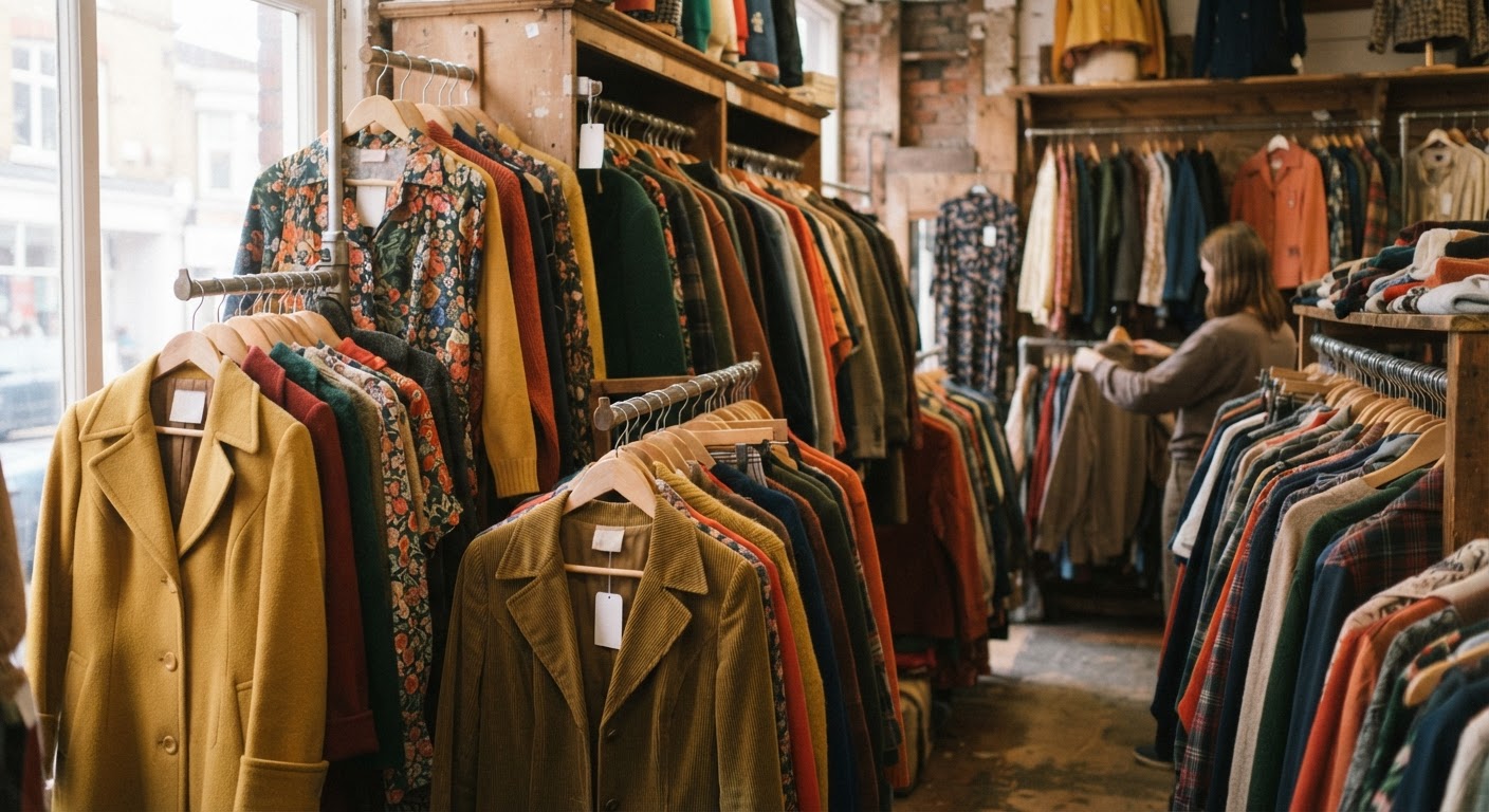 Piezas únicas con historia esperan ser descubiertas en tiendas de segunda mano.