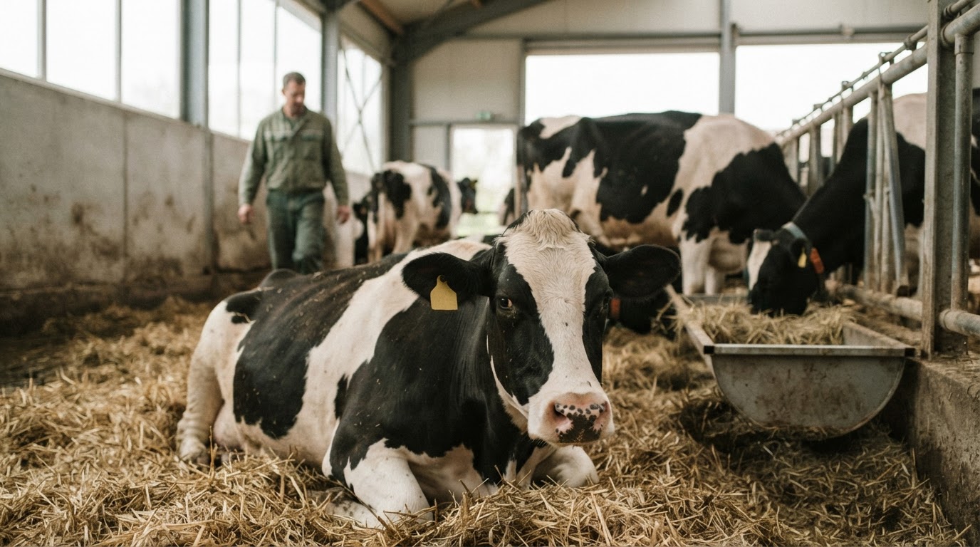 Vaches dans une ferme laitière