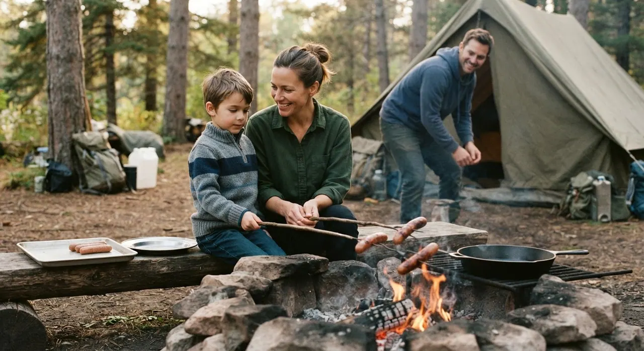 Plant-based sausages offer a familiar and satisfying protein source for vegan campers.