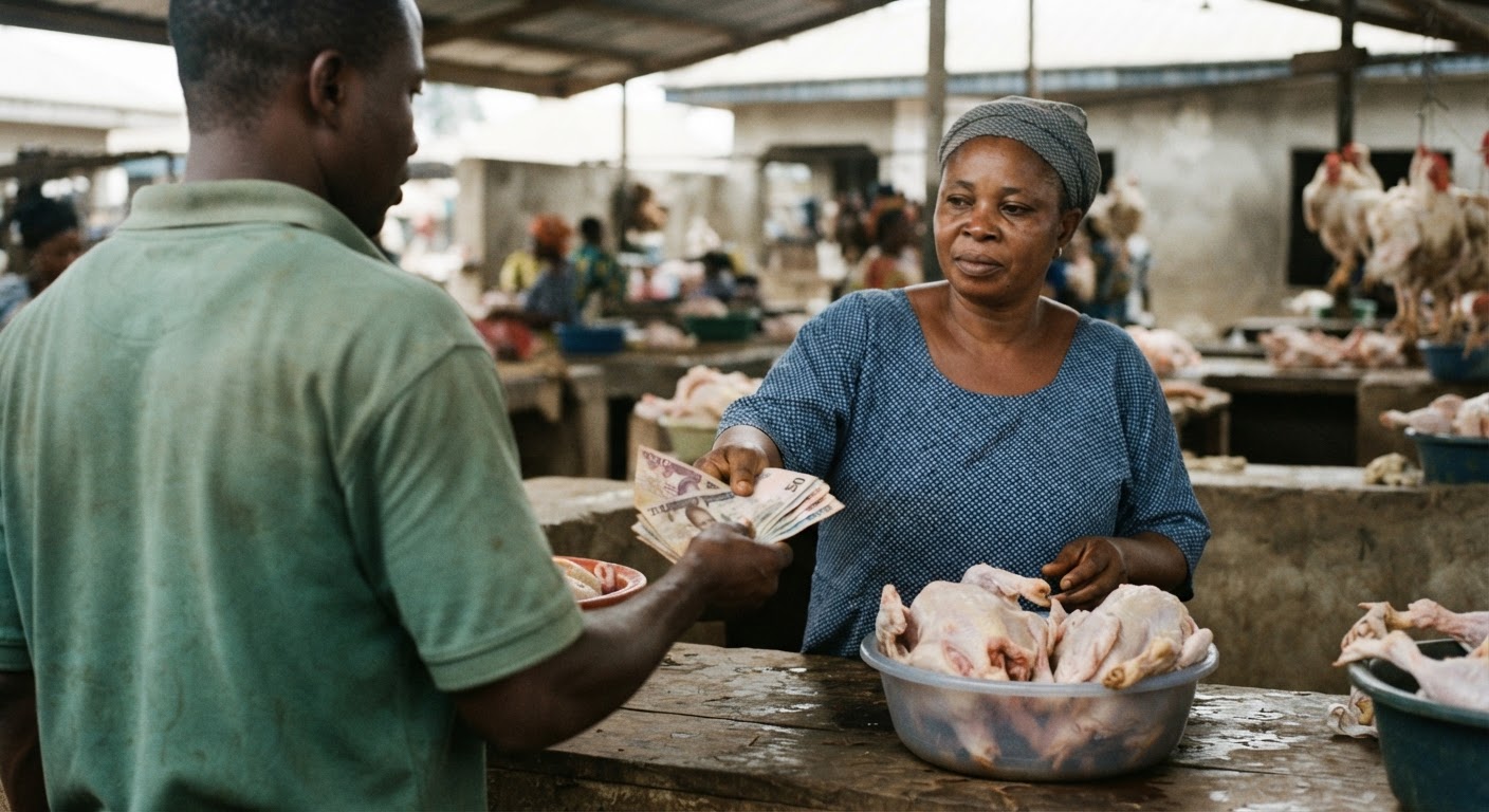 Àwọn owó Nàìjíríà, Naira, tí wọ́n fi ń ṣòwò.