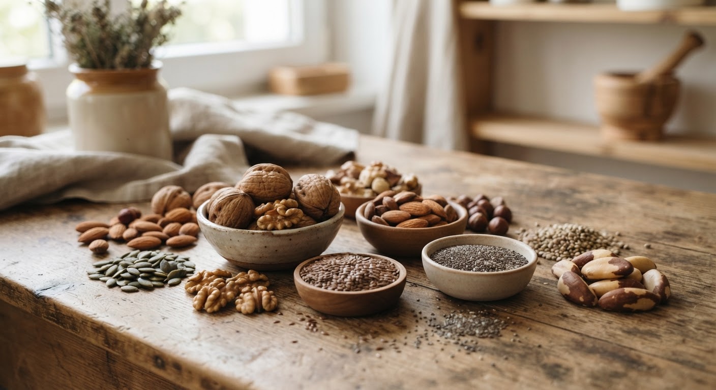 Ceviz, keten tohumu ve chia tohumu gibi tohumlar, omega-3 yağ asitleri açısından zengindir.