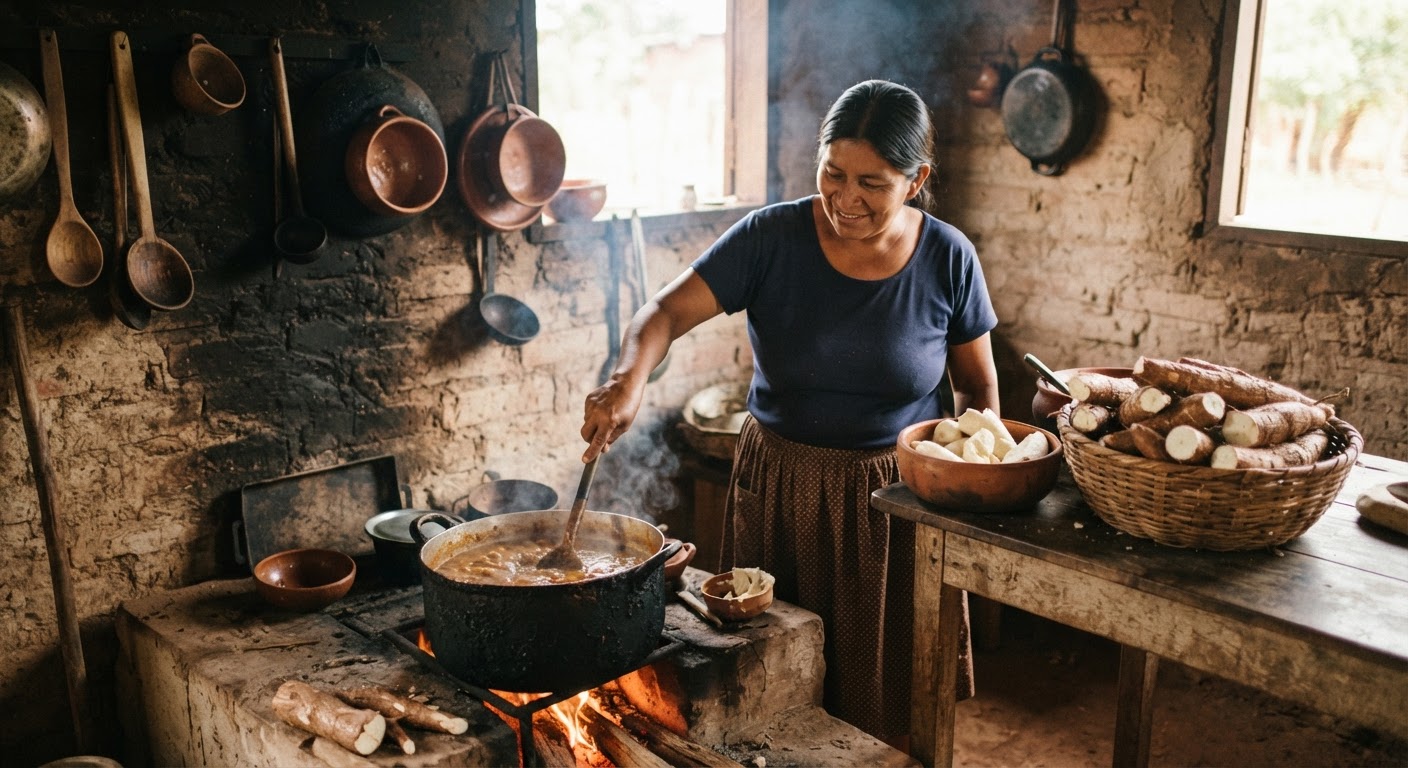 Ymaguare Guaranikuéra rembi'u, ha'éva mandiore ha yvoty rapykuere ojepuruve, oñepyrũ oje'u.