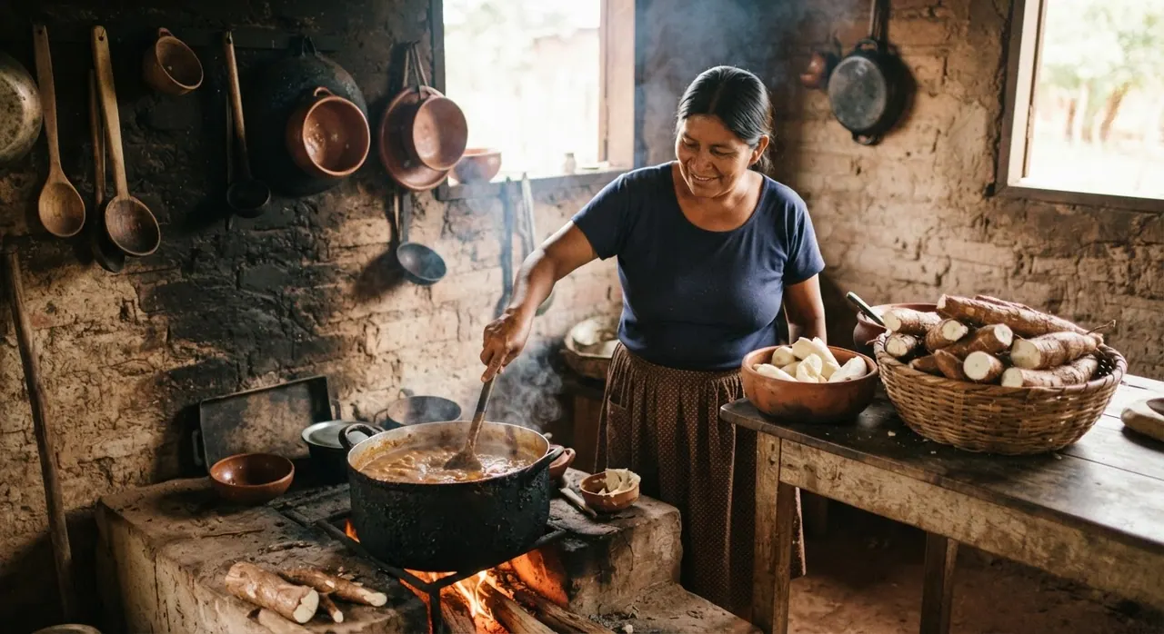 Ymaguare Guaranikuéra rembi'u, ha'éva mandiore ha yvoty rapykuere ojepuruve, oñepyrũ oje'u.