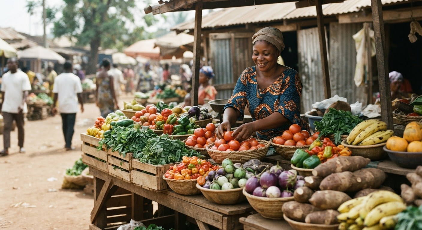 Ìtàkò tí ó kún fún èso àti ẹ̀fọ́ ilẹ̀ Nàìjíríà