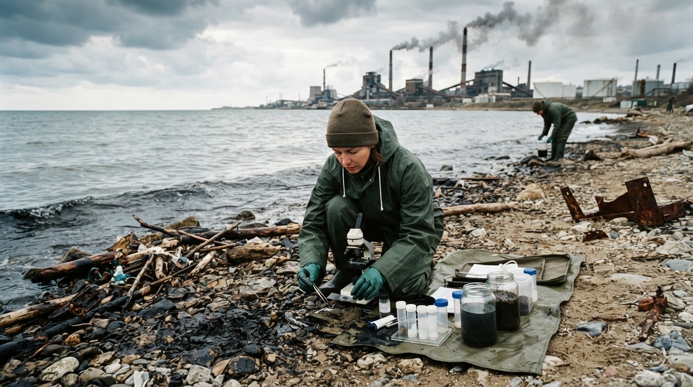 Забруднене узбережжя Чорного моря промисловими відходами