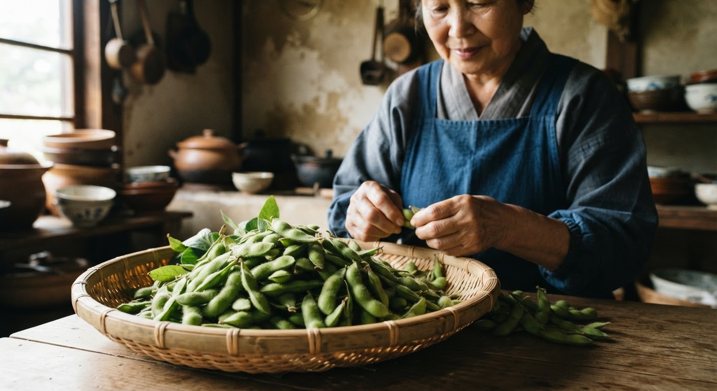 新鮮な大豆は、みのり豆腐農園の品質の源です。