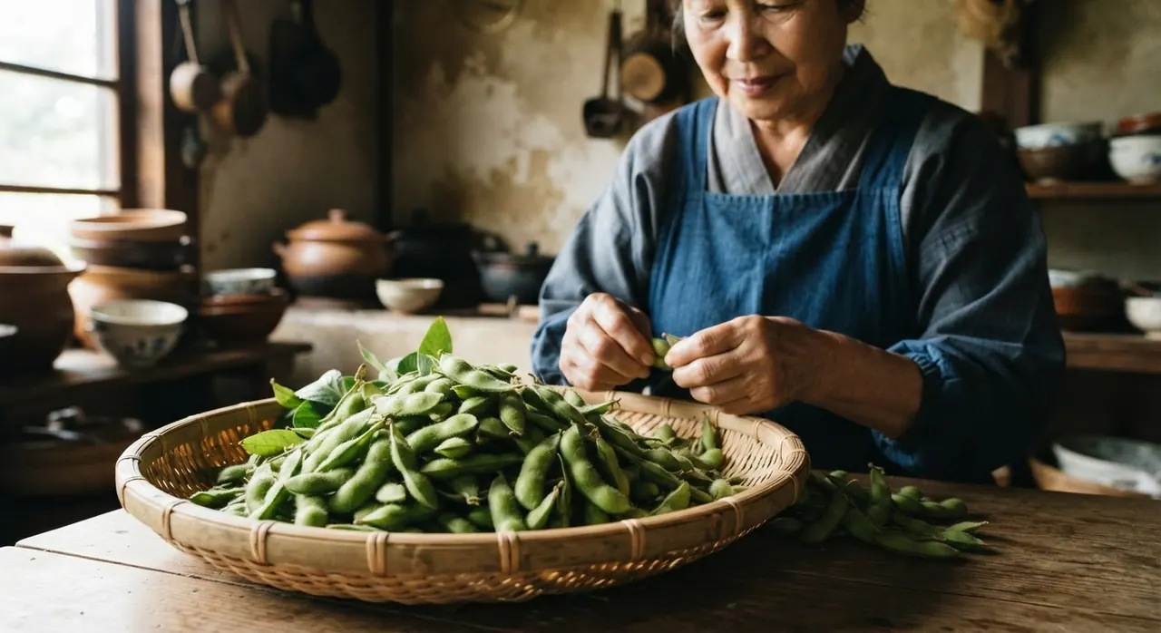新鮮な大豆は、みのり豆腐農園の品質の源です。