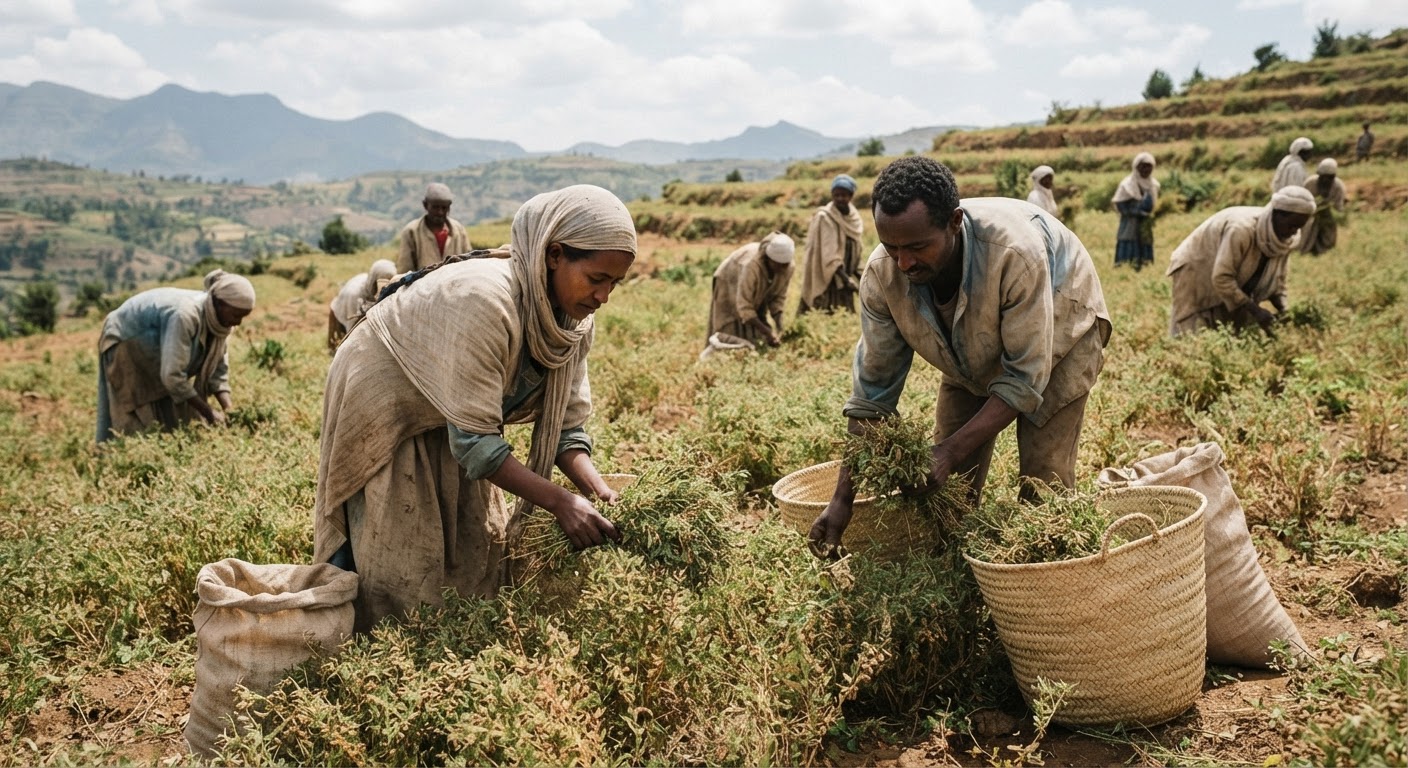 በኢትዮጵያ የሚመረቱ ጥራጥሬዎች የአትክልት አመጋገብ መሰረት ናቸው።