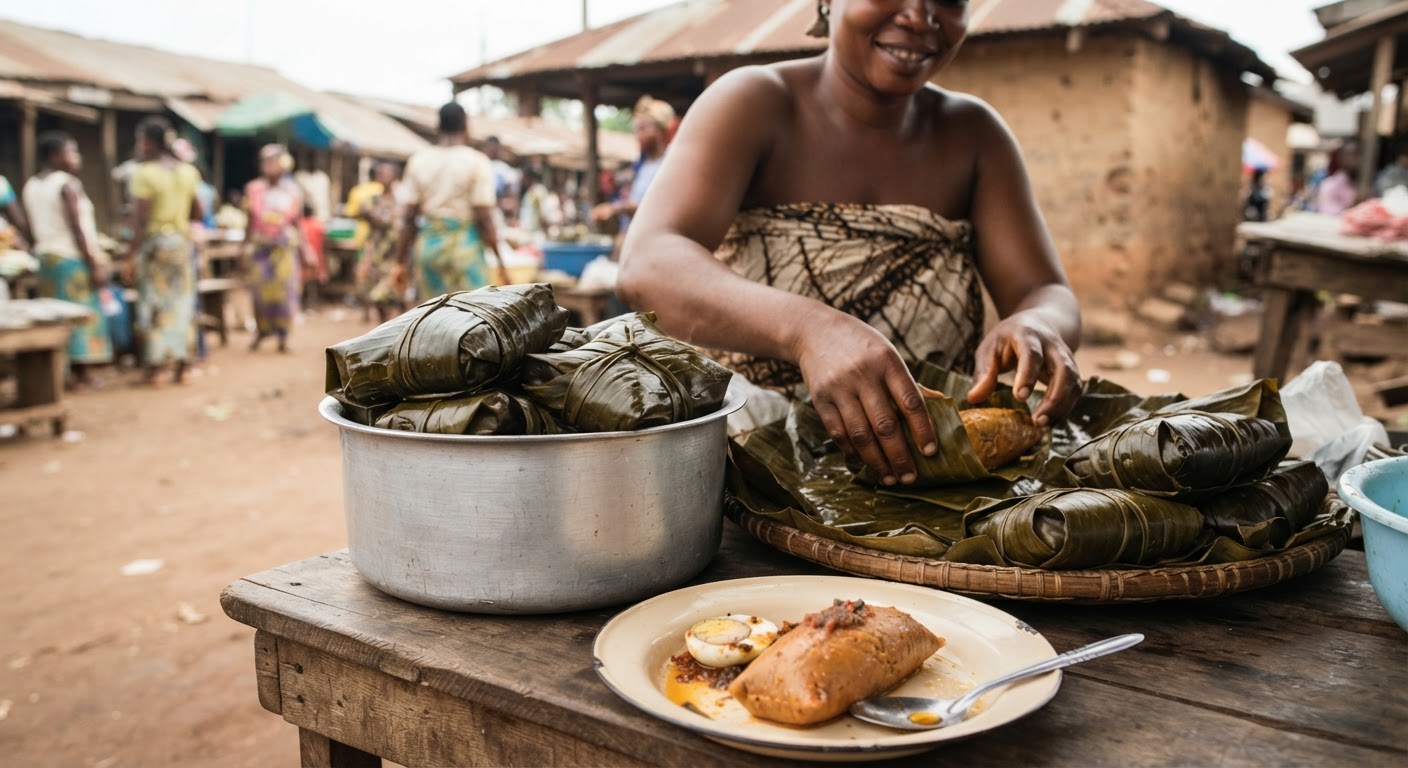 Àwọn oúnjẹ Yorùbá tí wọ́n fi ẹ̀wa ṣe, bíi 'moi moi'.