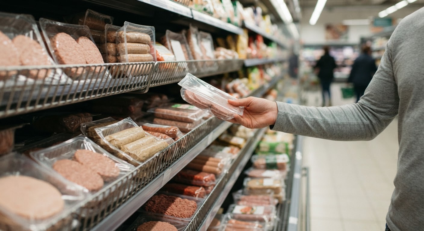 Market raflarındaki işlenmiş vegan ürünler, dikkatli seçilmelidir.