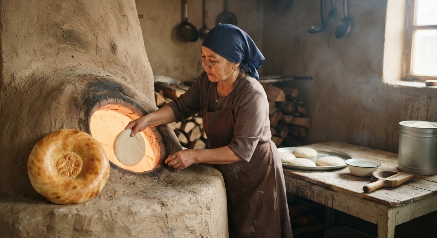 Тандырда пісірілген дәстүрлі қазақ наны – аспаздық мұрамыздың бір бөлігі.