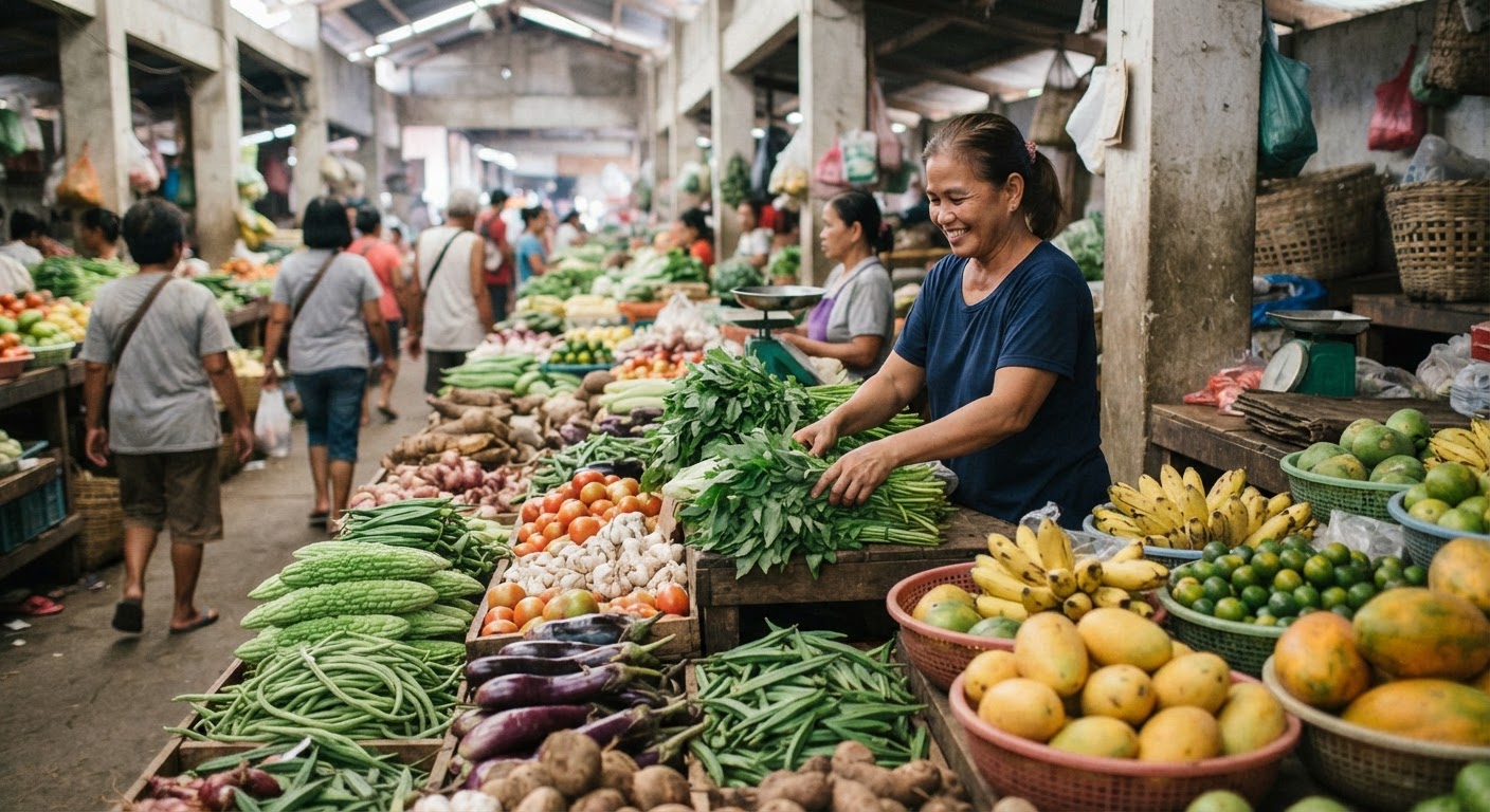 Ang mga lokal na pamilihan sa Pilipinas ay nagpapakita ng kasaganaan ng sariwang gulay at prutas, na siyang pundasyon ng plant-based na pagkain.