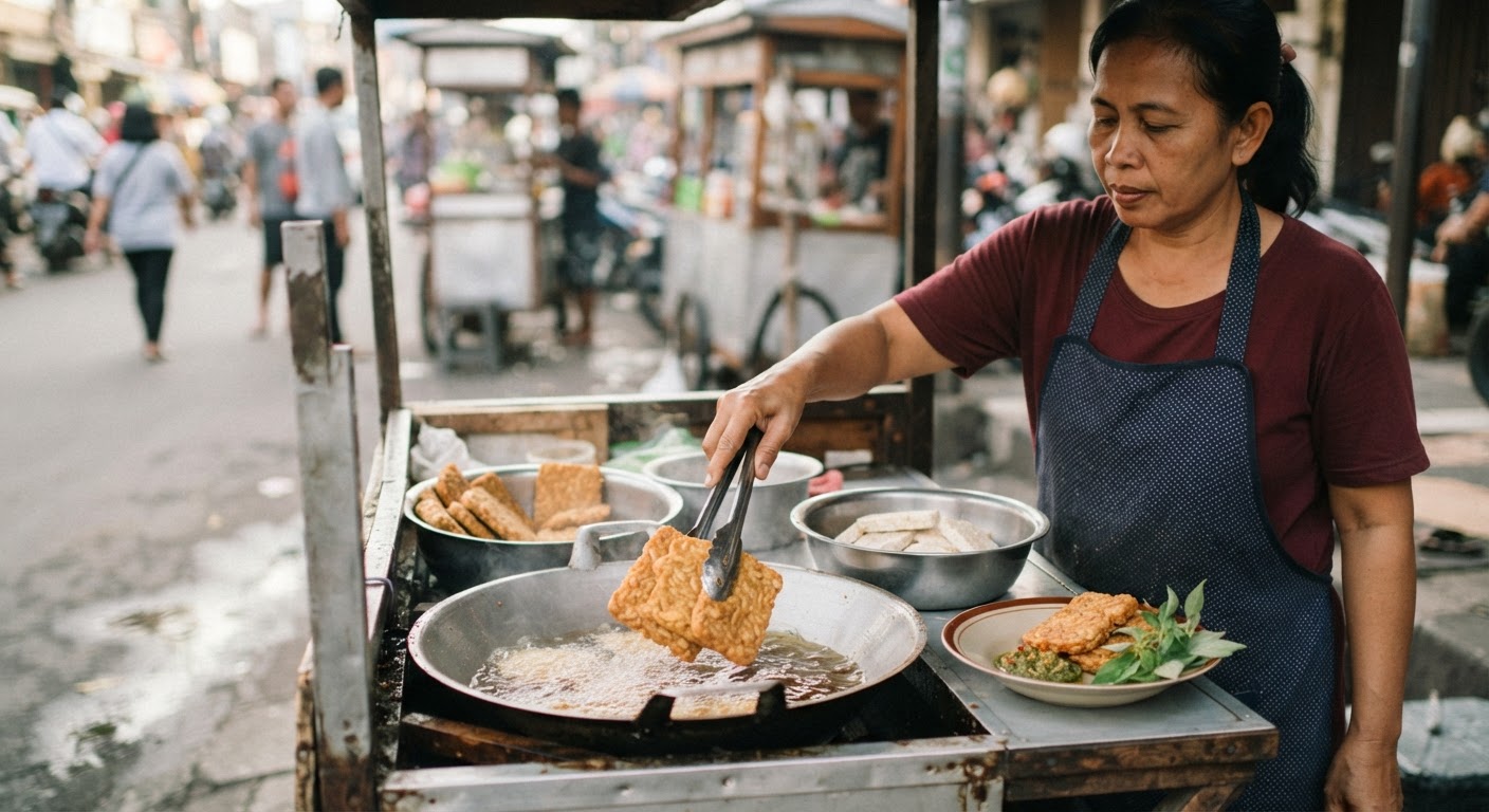 Tempe goreng yang renyah dan gurih, hidangan favorit di Indonesia.