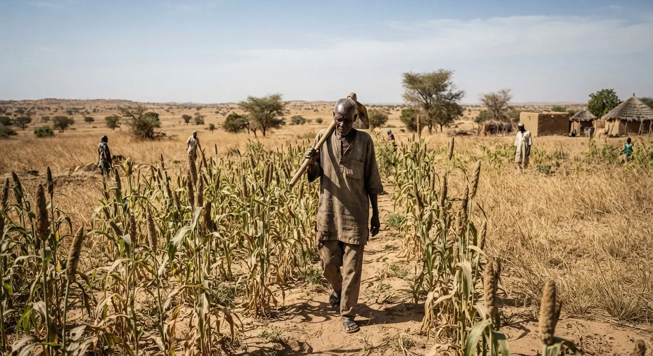 Noma na gargajiya na gero a yankin Sahel, wanda galibi ke dogara ga ruwan sama kuma yana buƙatar ruwa kaɗan.