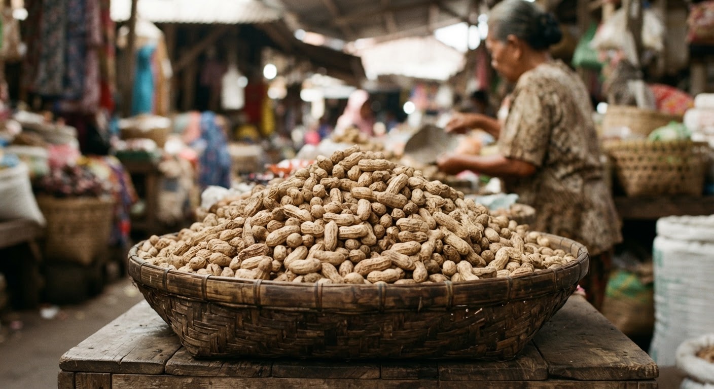 Kacang tanah, salah satu kacang lokal yang paling terjangkau dan kaya nutrisi di Indonesia.