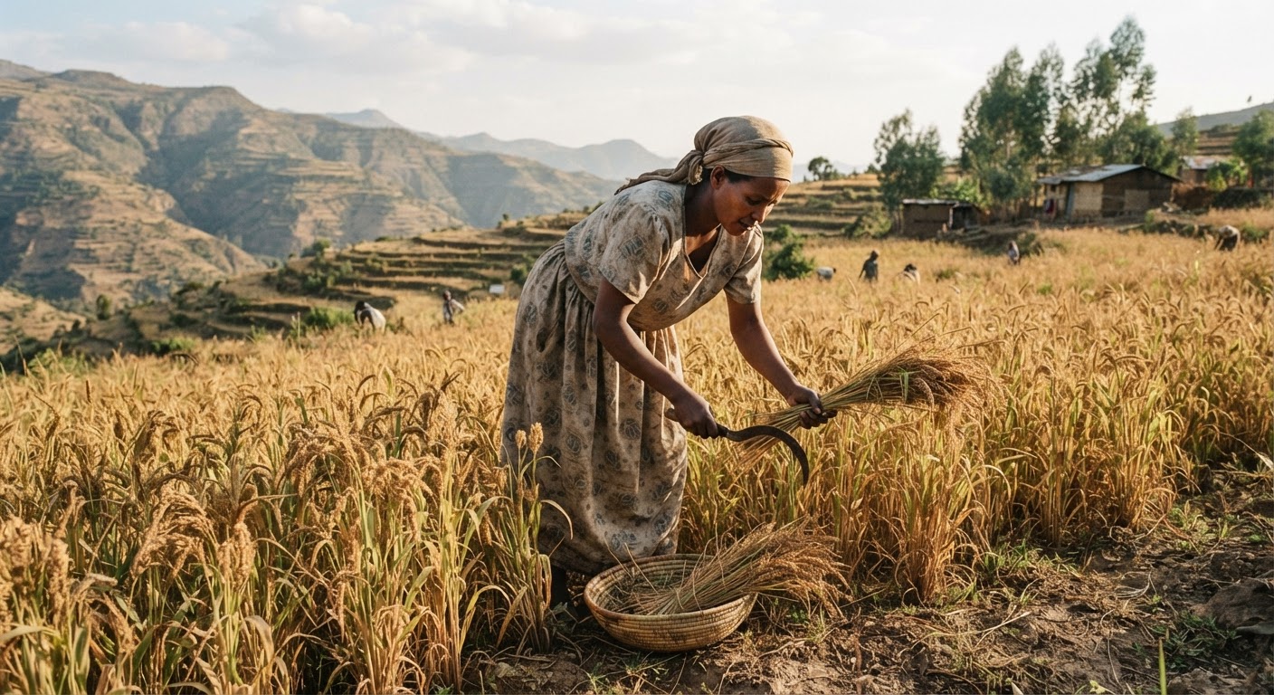 የጤፍ አብቃይ ገበሬ፣ የብረት ዋና ምንጭ።