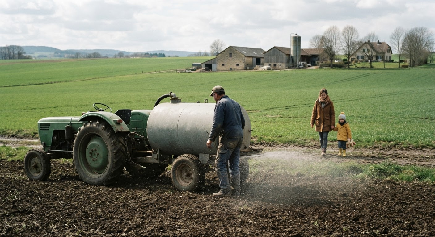 L'épandage de lisier, une pratique courante dans l'élevage laitier, peut contaminer les sols et les eaux.