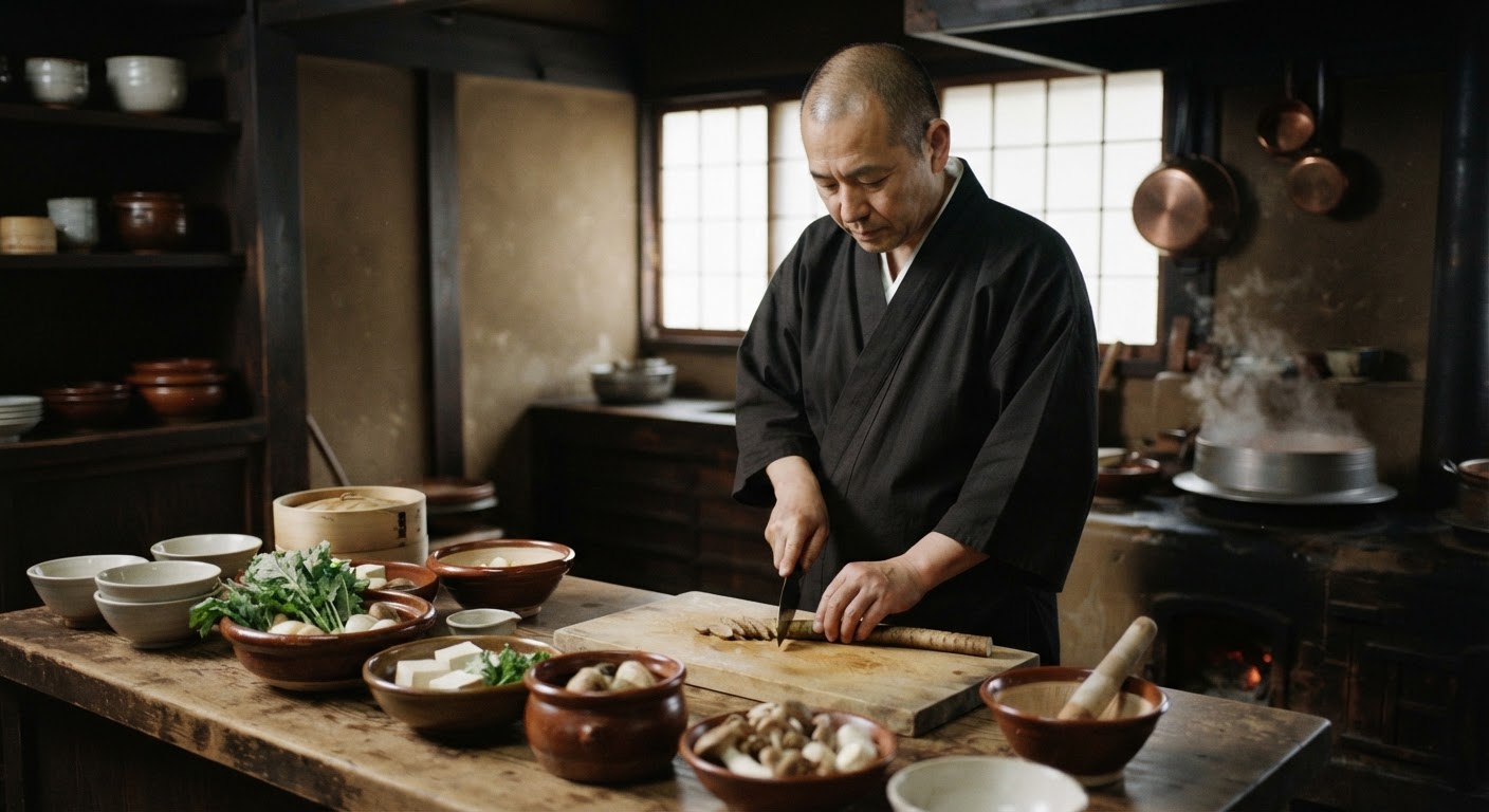 Monks have traditionally prepared shōjin ryori with meticulous care and respect for ingredients.