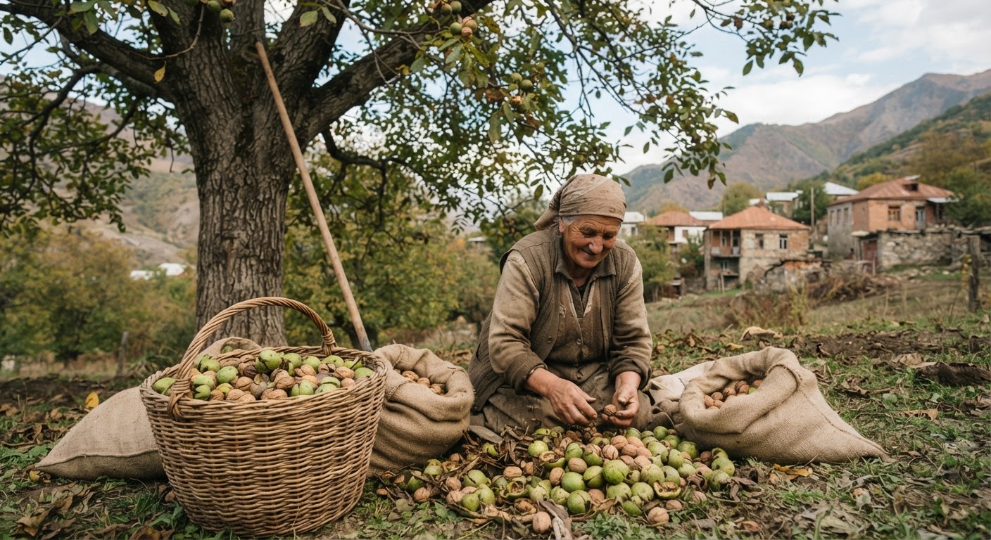 ნიგოზის ხე და მოსავალი საქართველოში.
