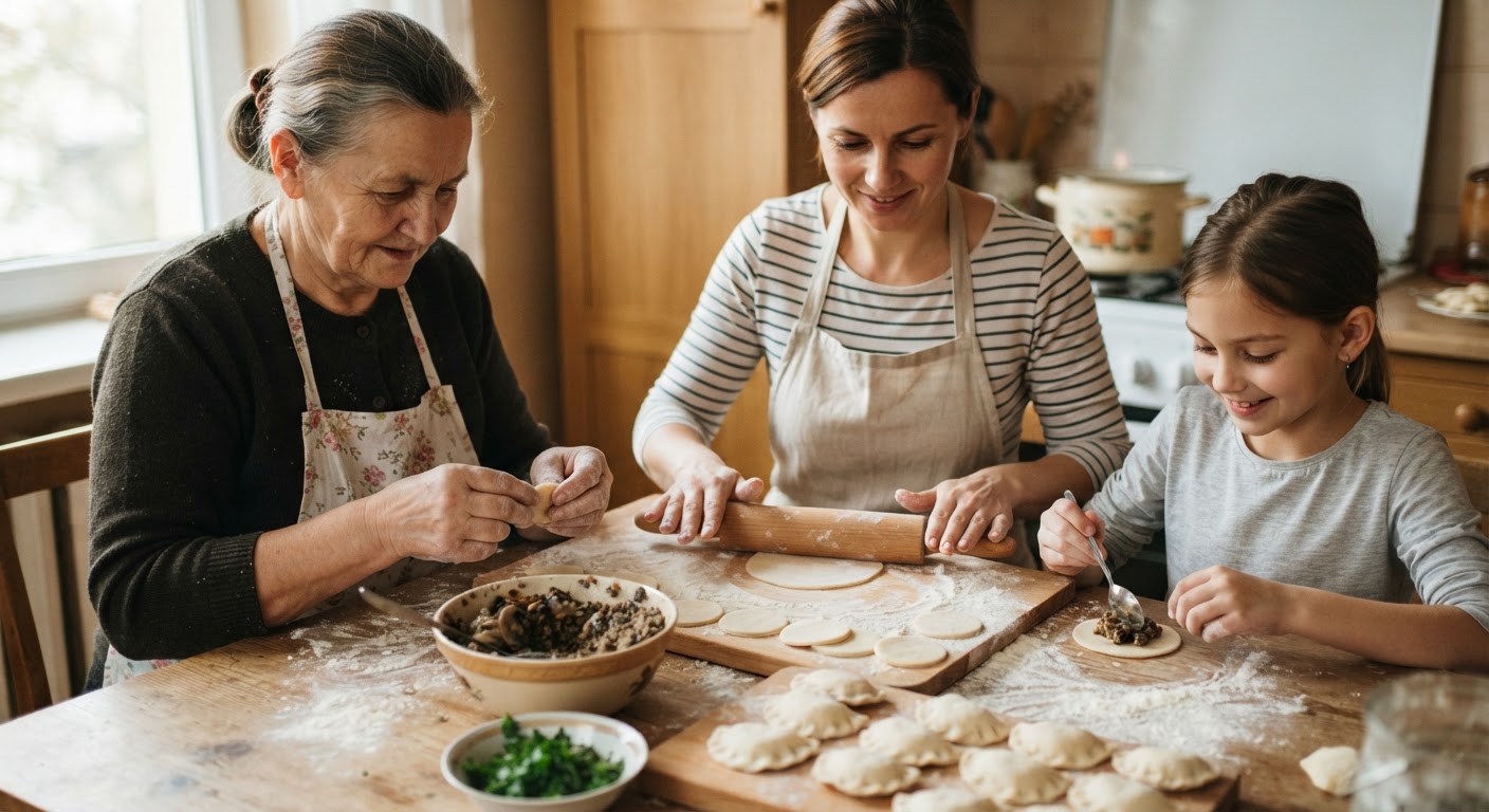 Pierogi z farszem z soczewicy lub grzybów – tradycyjny smak w wegańskiej odsłonie.