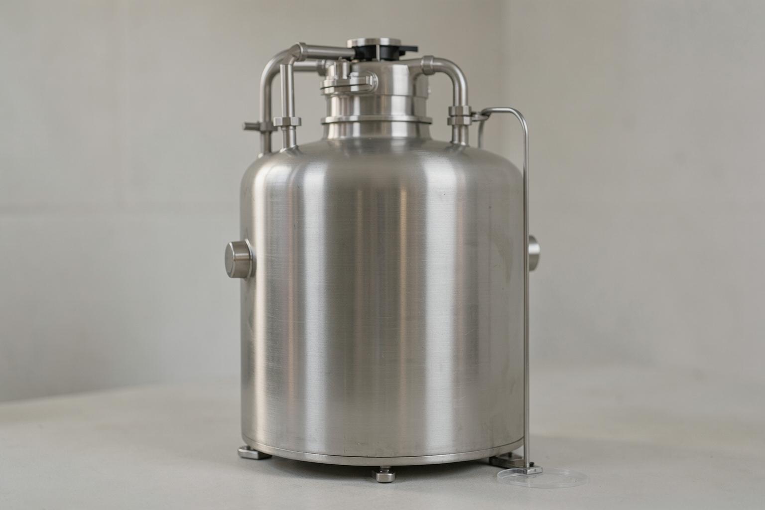 A stainless steel bioreactor used for producing air protein from carbon dioxide