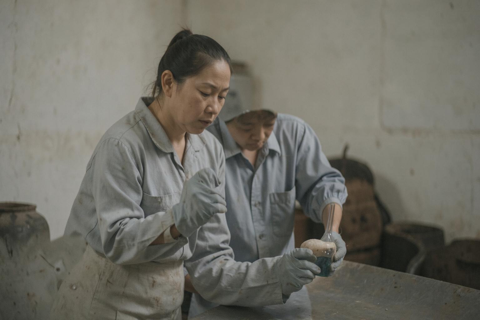 Công nhân lò mổ ở Việt Nam đang làm việc với gia súc