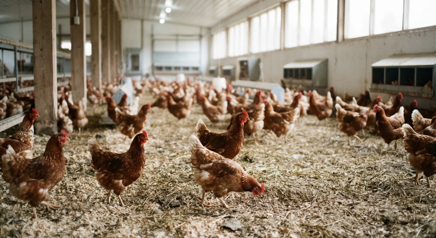 Ang mga manok sa isang 'cage-free' na kapaligiran ay may higit na kalayaan sa paggalaw.