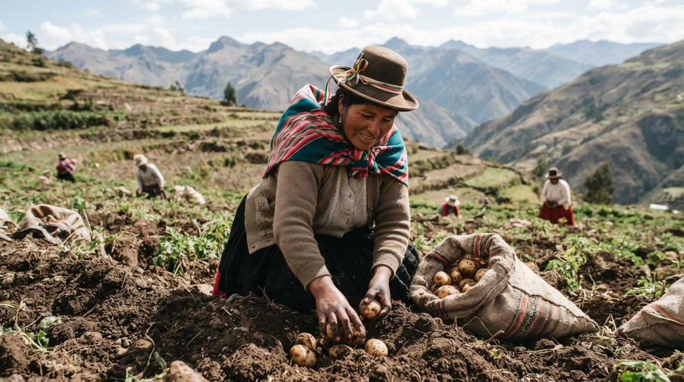 Andean warmay mikhuyta llamk'achkan patata tarpuyta