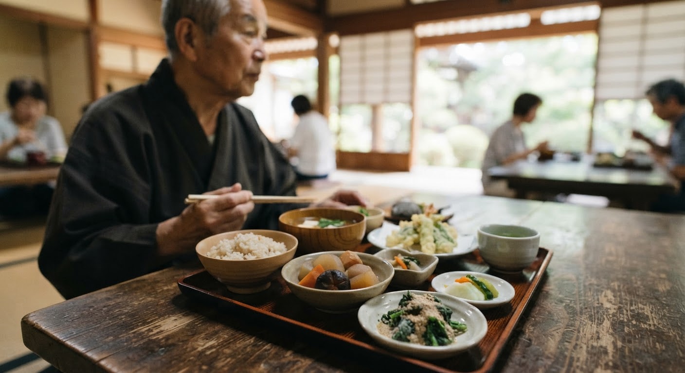 京都の寺院で提供される精進料理の一例